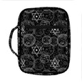 Black And White Mystic Witch Print Front Pocket Bible Bag