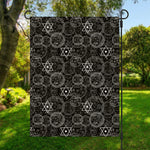 Black And White Mystic Witch Print Garden Flag