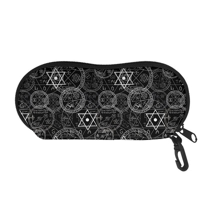 Black And White Mystic Witch Print Glasses Case