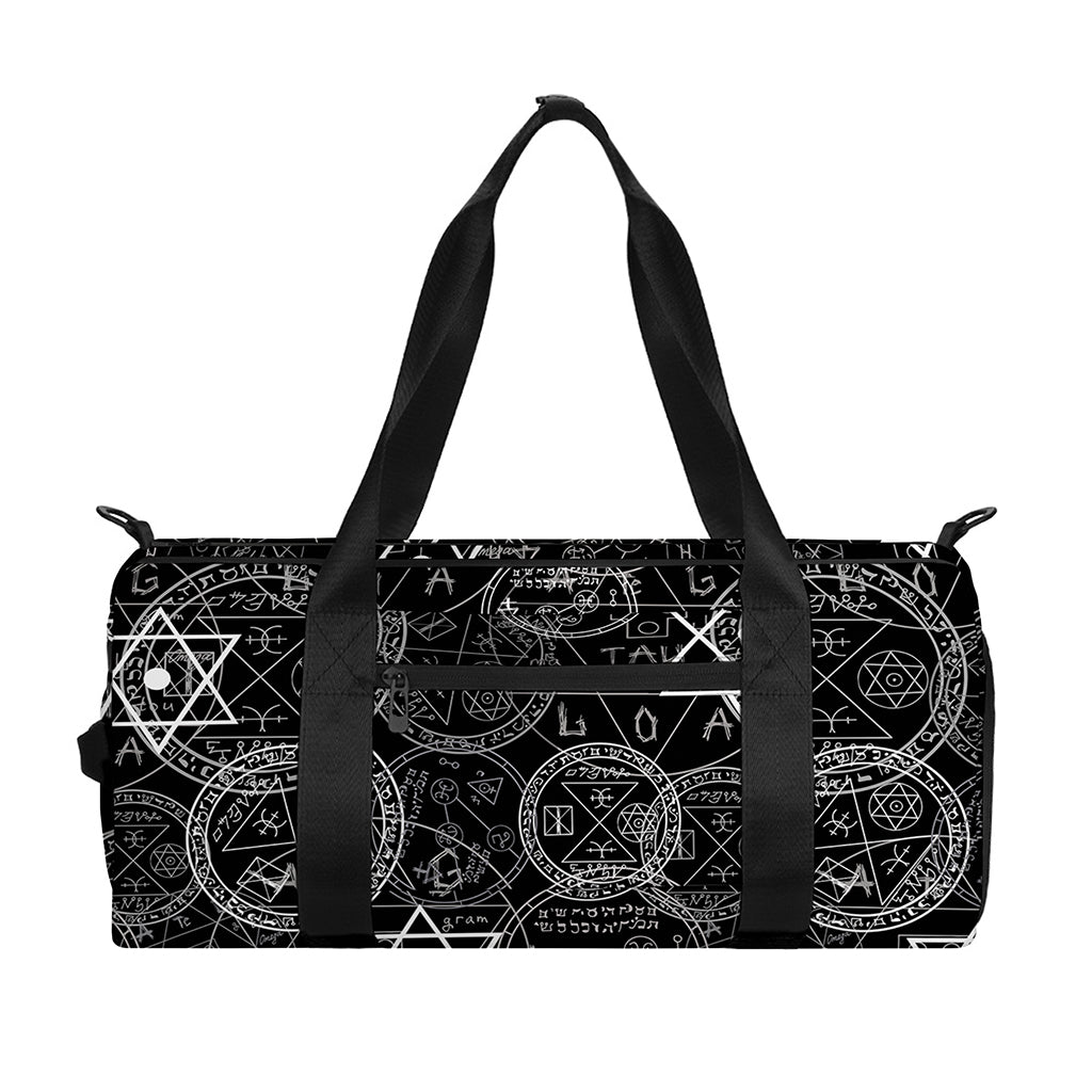Black And White Mystic Witch Print Gym Bag