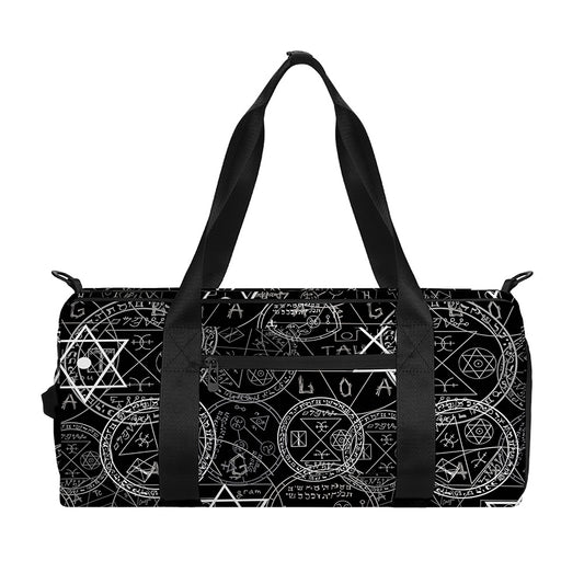 Black And White Mystic Witch Print Gym Bag