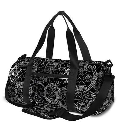 Black And White Mystic Witch Print Gym Bag