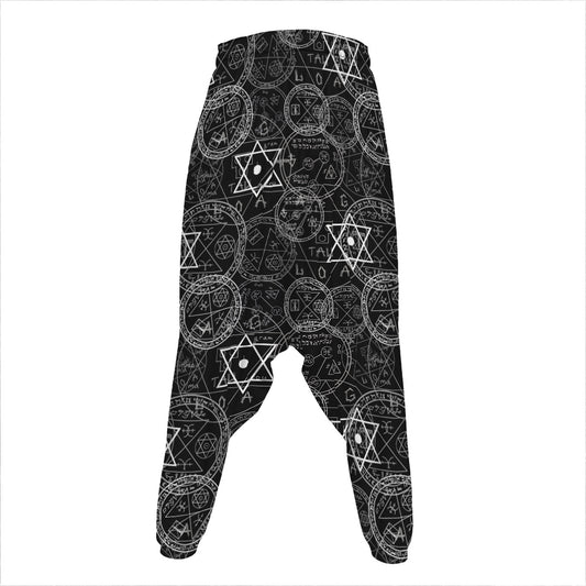 Black And White Mystic Witch Print Hammer Pants