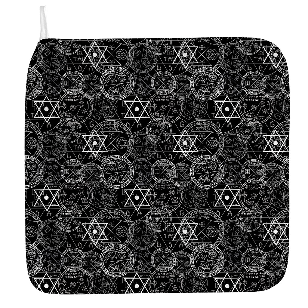 Black And White Mystic Witch Print Hand Towel