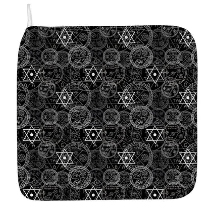 Black And White Mystic Witch Print Hand Towel