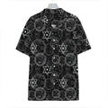 Black And White Mystic Witch Print Hawaiian Shirt