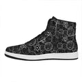Black And White Mystic Witch Print High Top Leather Sneakers
