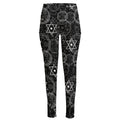 Black And White Mystic Witch Print High-Waisted Pocket Leggings