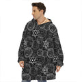 Black And White Mystic Witch Print Hoodie Blanket