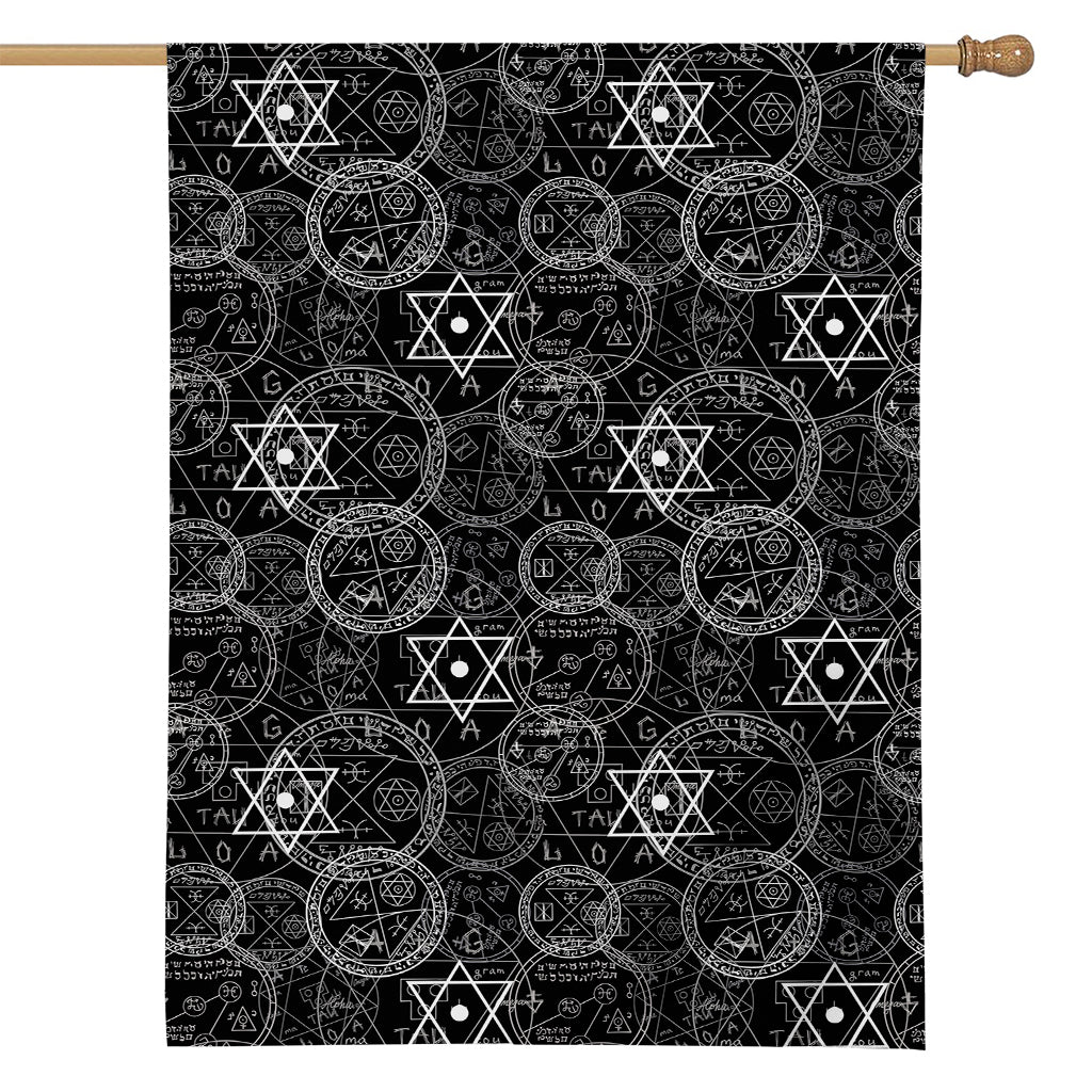 Black And White Mystic Witch Print House Flag