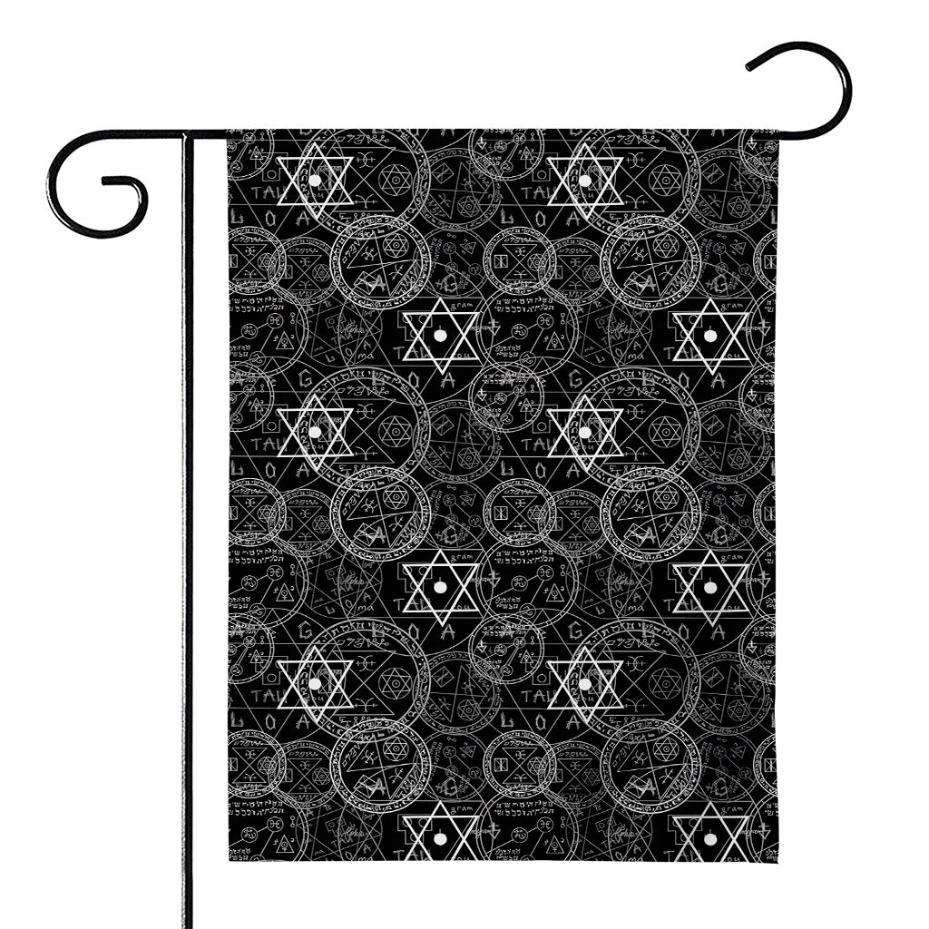 Black And White Mystic Witch Print House Flag