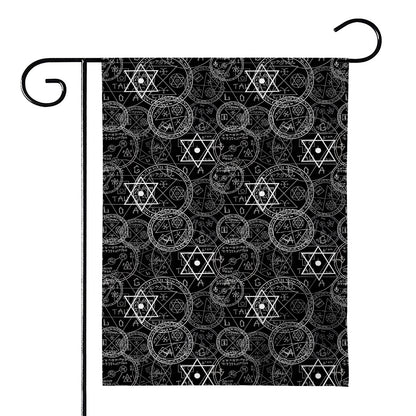 Black And White Mystic Witch Print House Flag