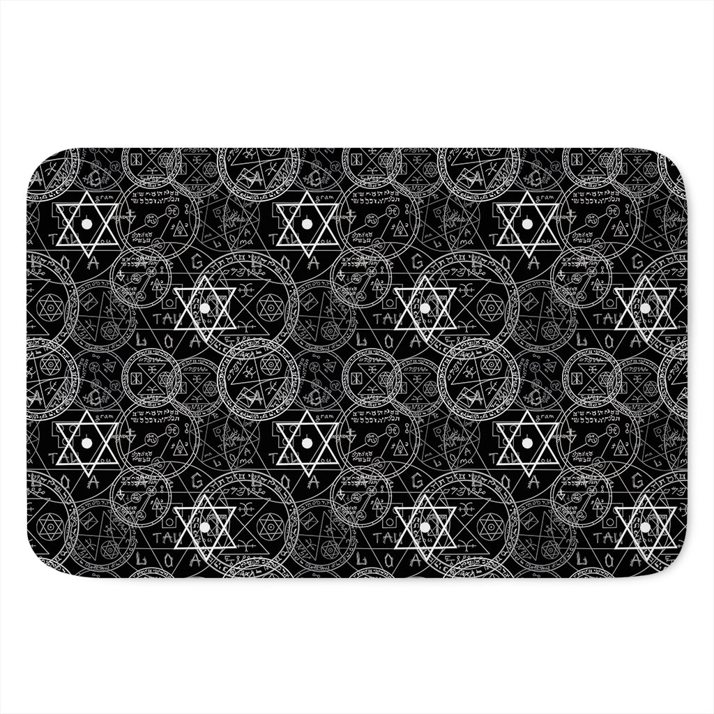Black And White Mystic Witch Print Indoor Door Mat