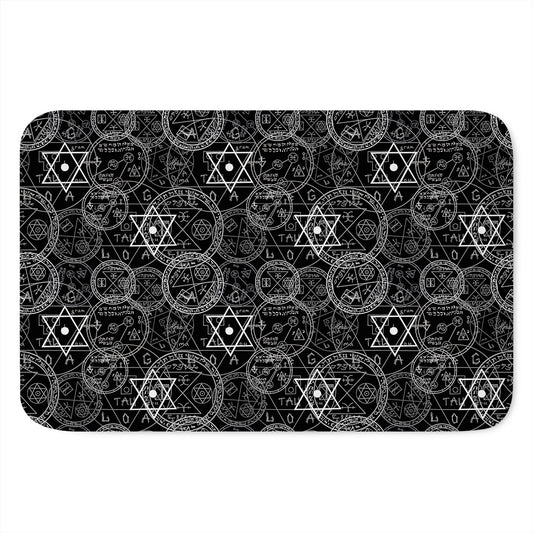 Black And White Mystic Witch Print Indoor Door Mat