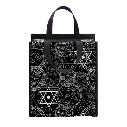 Black And White Mystic Witch Print Insulated Lunch Tote
