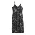 Black And White Mystic Witch Print Jersey Midi Cami Dress