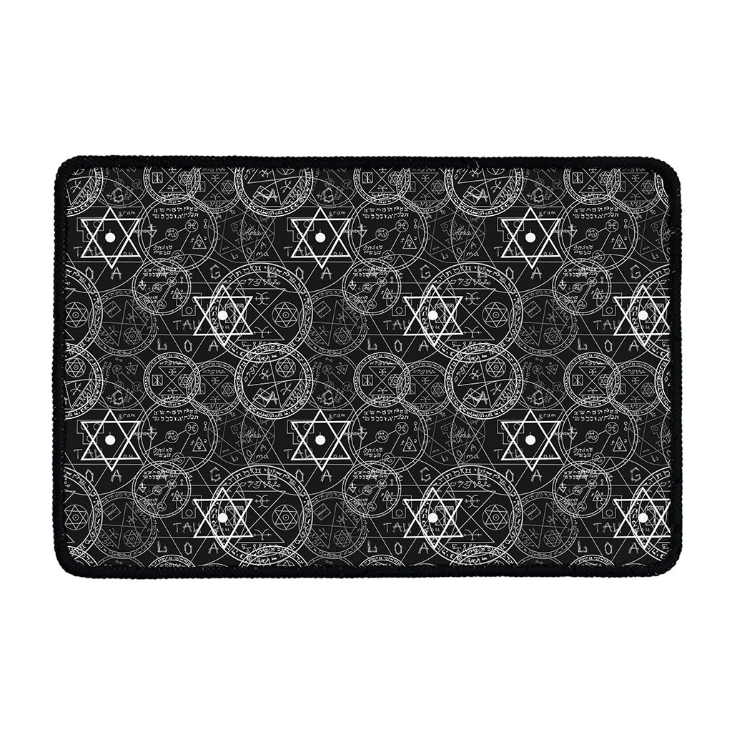 Black And White Mystic Witch Print Kitchen Mat