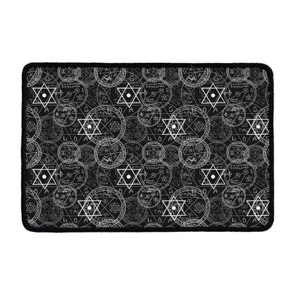 Black And White Mystic Witch Print Kitchen Mat