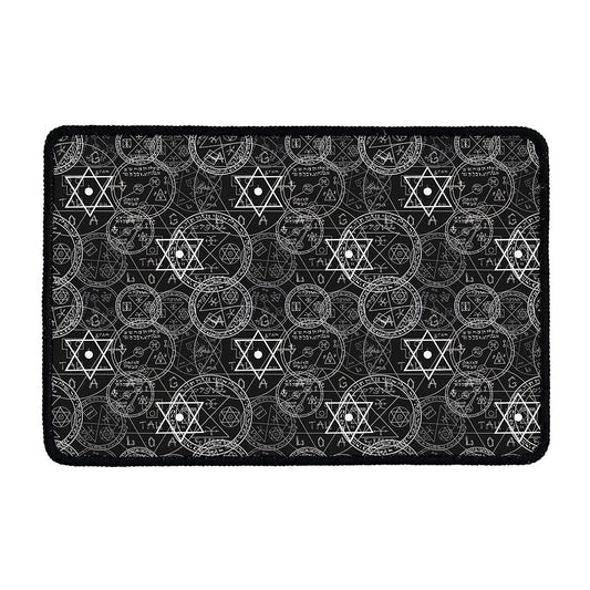 Black And White Mystic Witch Print Kitchen Mat