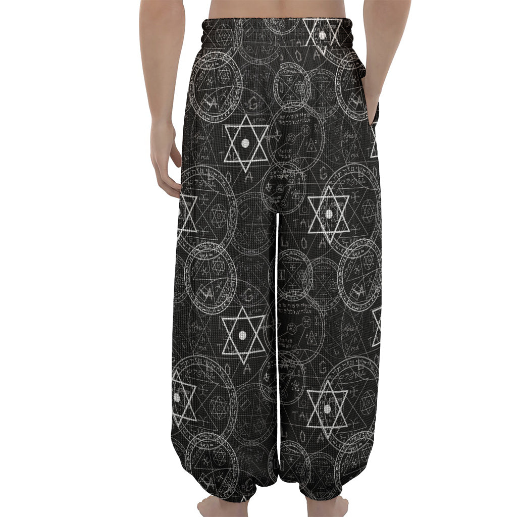 Black And White Mystic Witch Print Lantern Pants