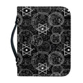 Black And White Mystic Witch Print Leather Bible Cover