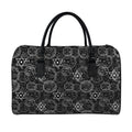 Black And White Mystic Witch Print Leather Duffel Bag