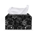 Black And White Mystic Witch Print Leather Tissue Box Cover