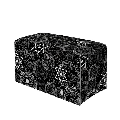 Black And White Mystic Witch Print Leather Tissue Box Cover