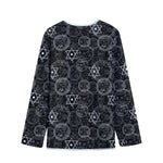 Black And White Mystic Witch Print Long Sleeve Short Coat