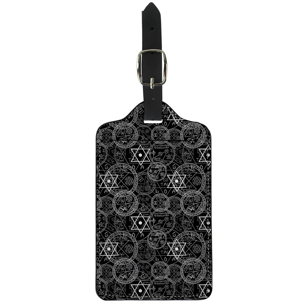 Black And White Mystic Witch Print Luggage Tag