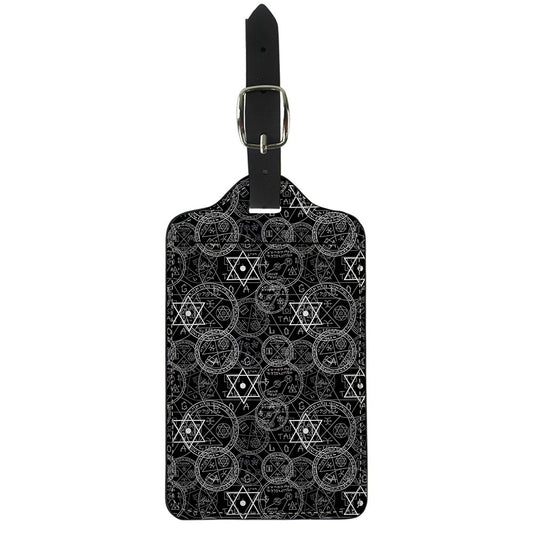 Black And White Mystic Witch Print Luggage Tag