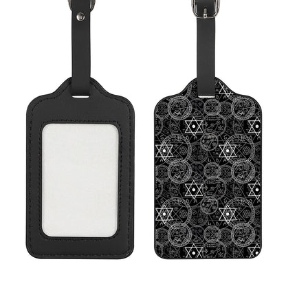 Black And White Mystic Witch Print Luggage Tag