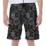 Black And White Mystic Witch Print Men's Beach Shorts