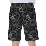 Black And White Mystic Witch Print Men's Beach Shorts