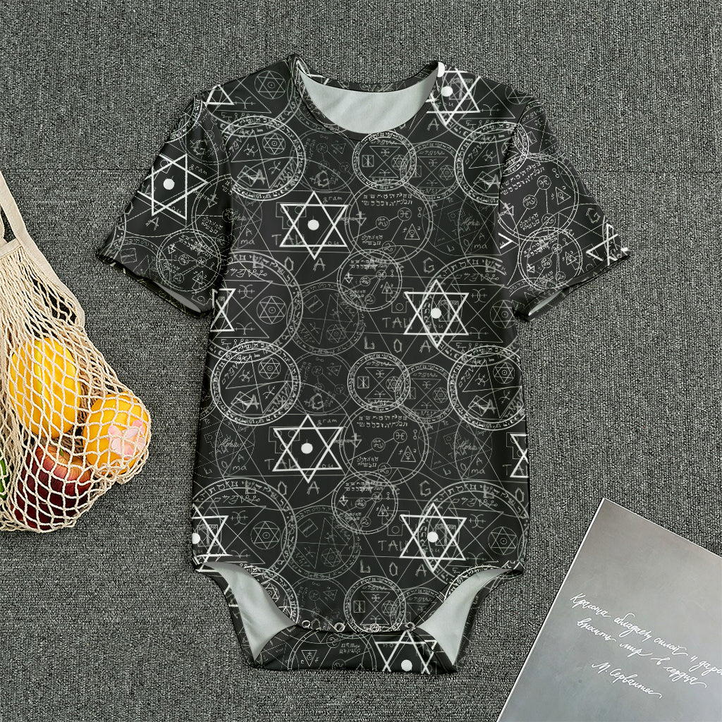 Black And White Mystic Witch Print Men's Bodysuit