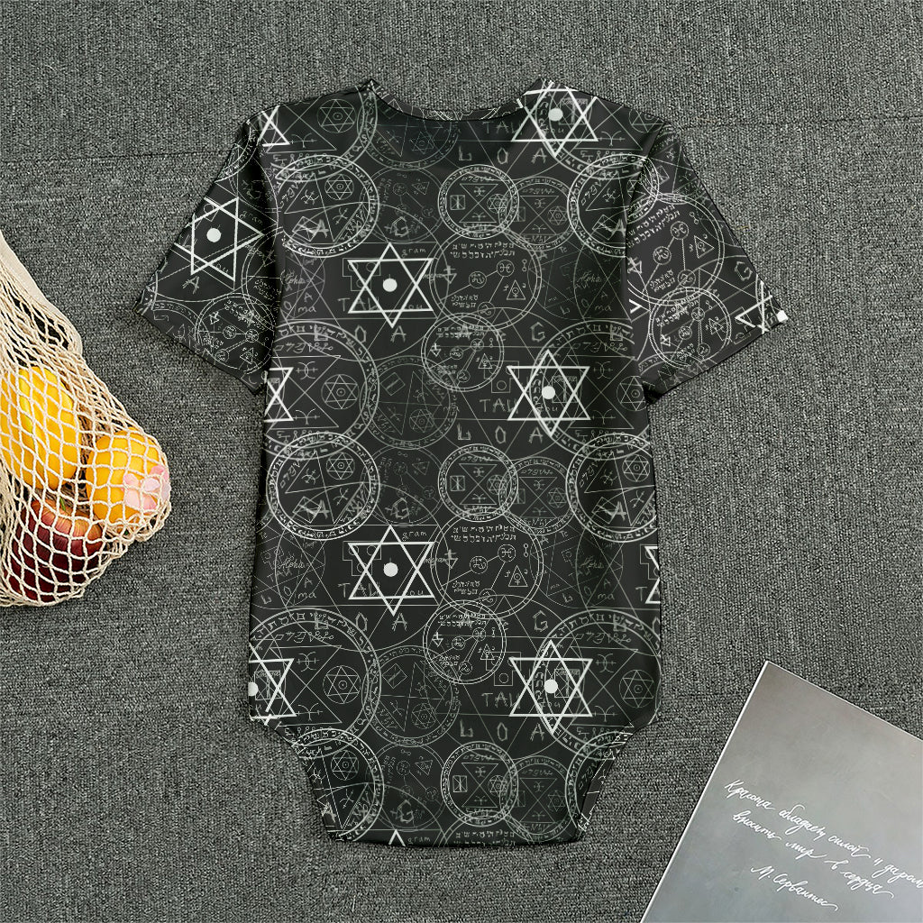 Black And White Mystic Witch Print Men's Bodysuit