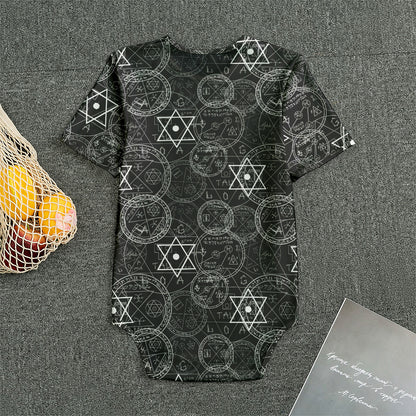 Black And White Mystic Witch Print Men's Bodysuit