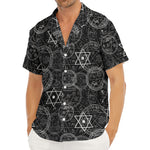 Black And White Mystic Witch Print Men's Deep V-Neck Shirt