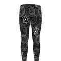 Black And White Mystic Witch Print Men's Leggings