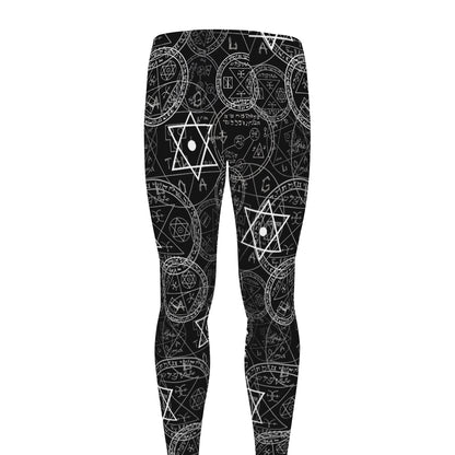 Black And White Mystic Witch Print Men's leggings