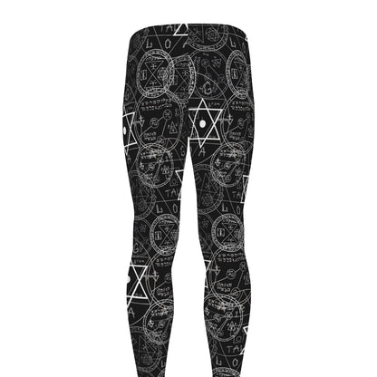Black And White Mystic Witch Print Men's leggings