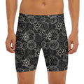 Black And White Mystic Witch Print Men's Long Boxer Briefs