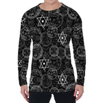 Black And White Mystic Witch Print Men's Long Sleeve T-Shirt