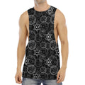 Black And White Mystic Witch Print Men's Muscle Tank Top