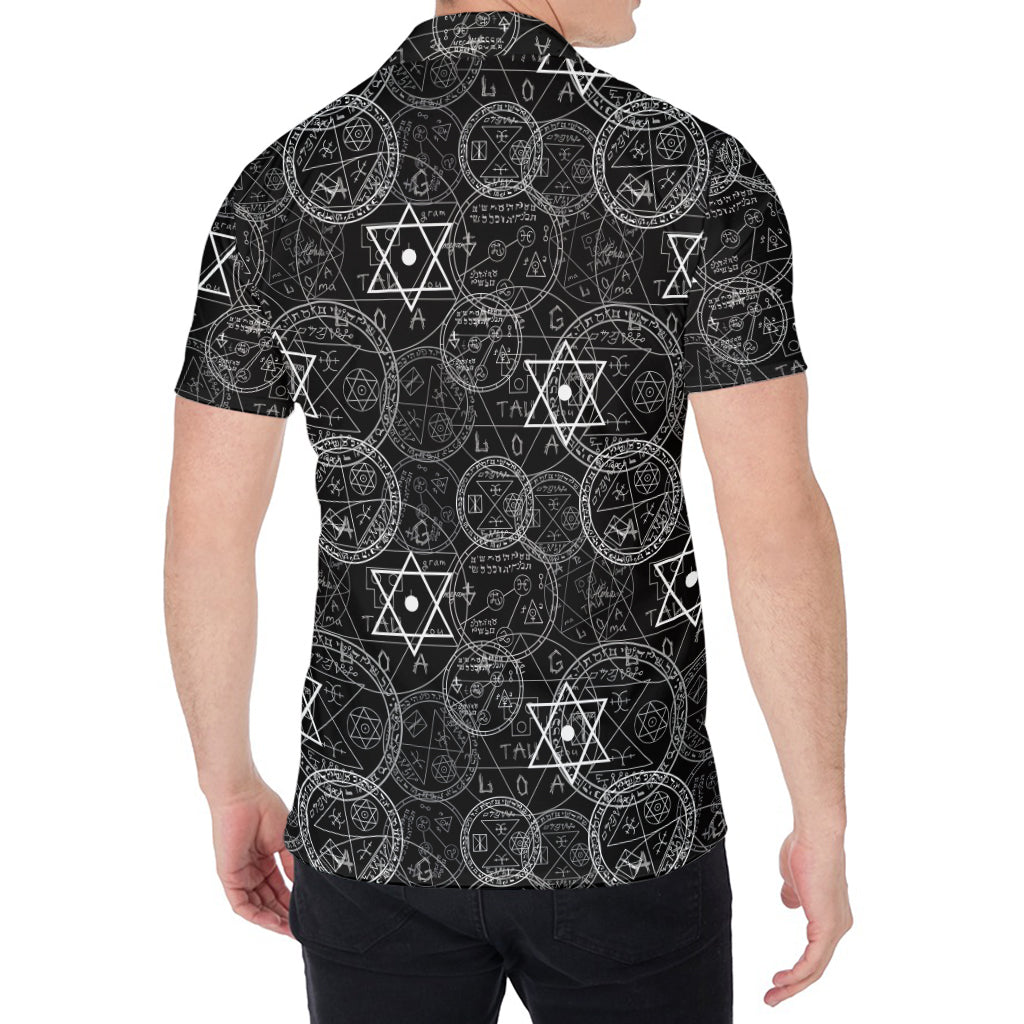 Black And White Mystic Witch Print Men's Shirt
