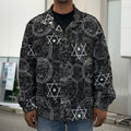 Black And White Mystic Witch Print Men's Shirt Jacket