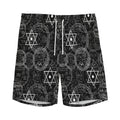 Black And White Mystic Witch Print Men's Athletic Shorts