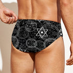 Black And White Mystic Witch Print Men's Swim Briefs