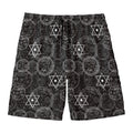 Black And White Mystic Witch Print Men's Swim Trunks