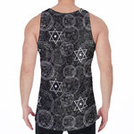 Black And White Mystic Witch Print Men's Velvet Tank Top